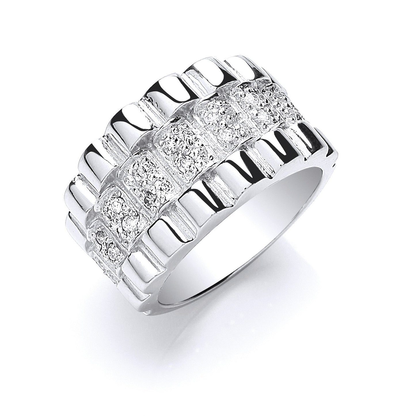 Silver Gents Cubic Zirconia Ring