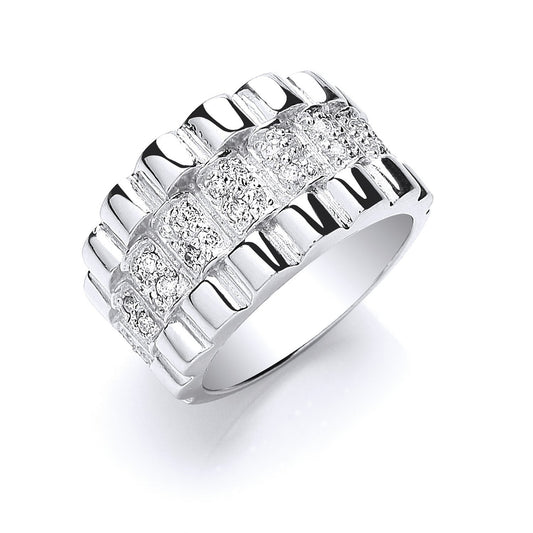 Silver Gents Cubic Zirconia Ring