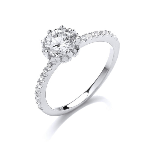 Silver Solitare Cubic Zirconia  Ring