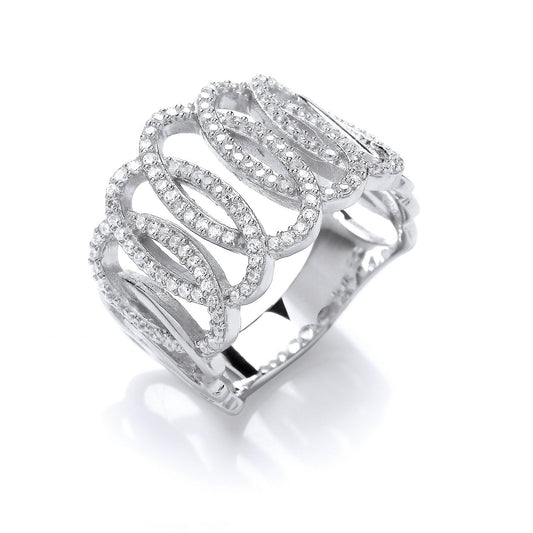 Silver Fancy Cubic Zirconia Ring