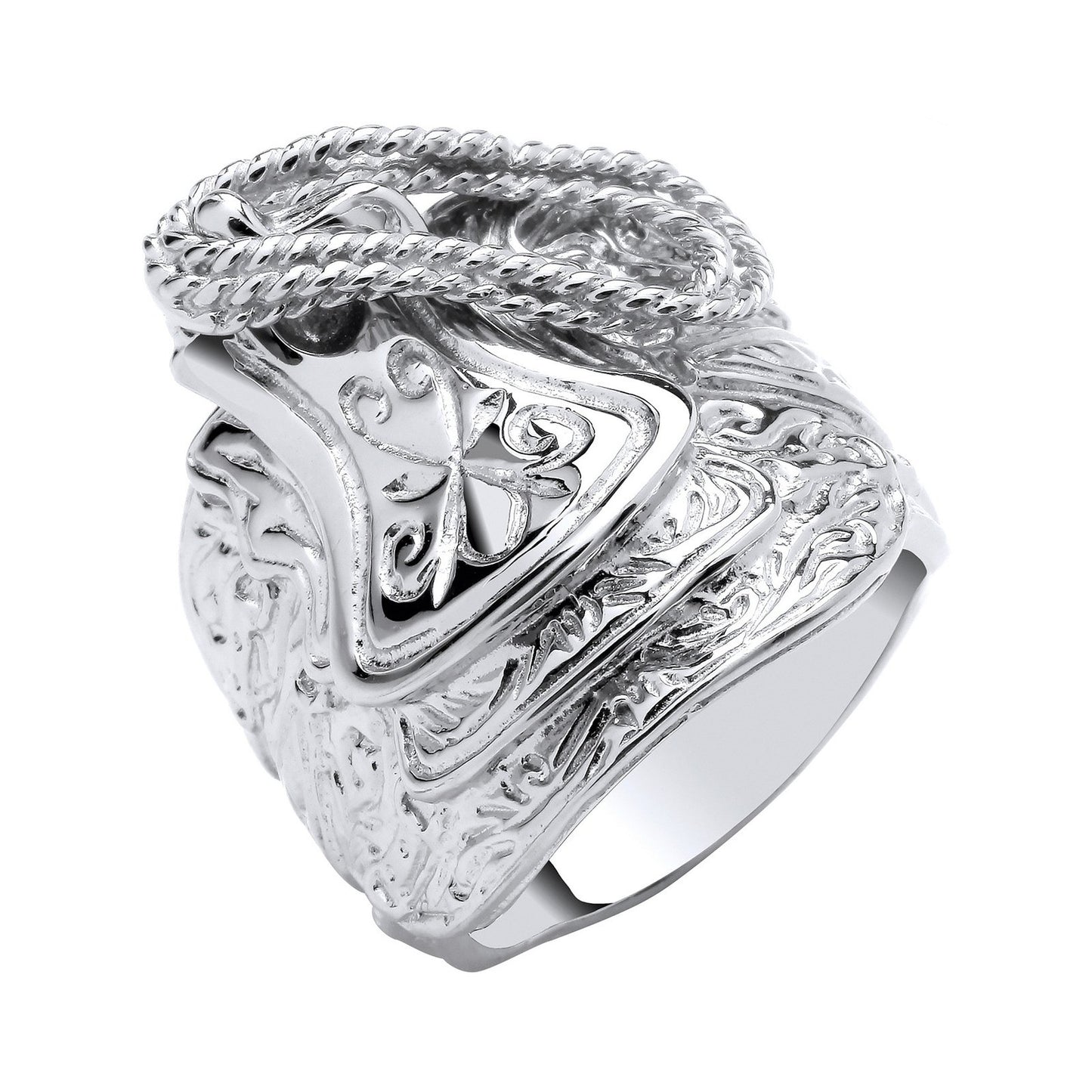 Silver Gents Large Saddle Ring