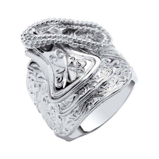 Silver Gents Large Saddle Ring