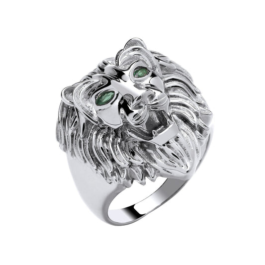 Silver Lion Head Gents Ring
