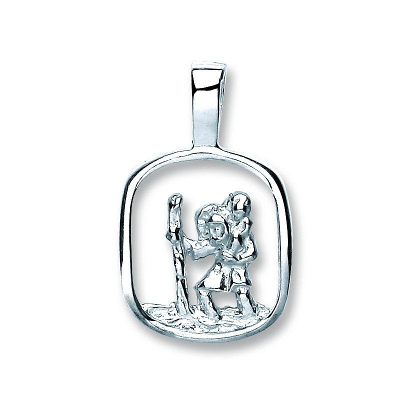 Silver Cut Out St Christopher Pendant