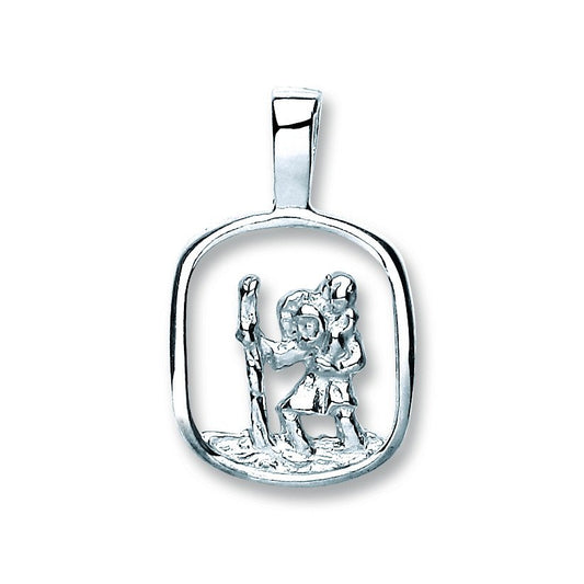 Silver Cut Out St Christopher Pendant