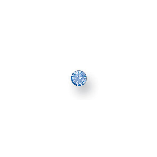 Yellow Gold Blue Cubic Zirconia Nose 3mm Stud