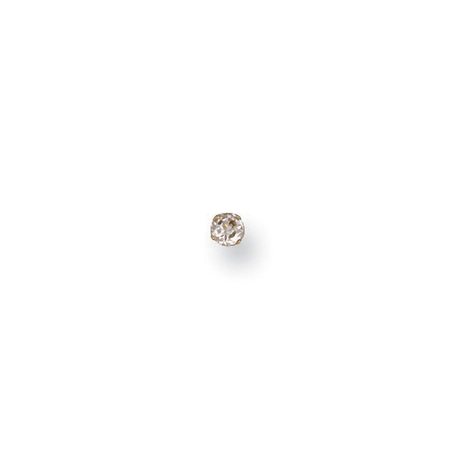 Yellow Gold Claw Set Cubic Zirconia Nose Stud