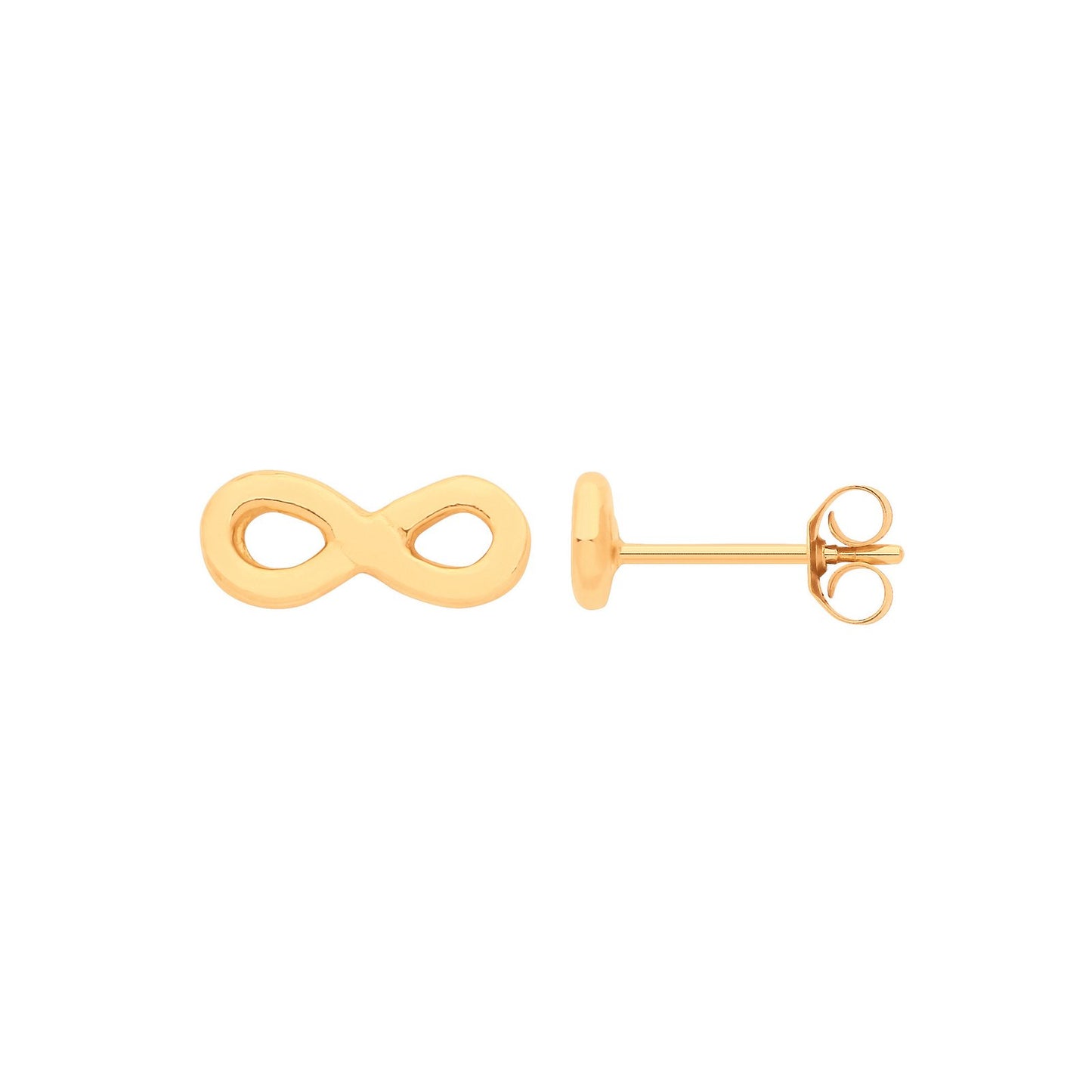 9ct Yellow Gold Infinity Studs