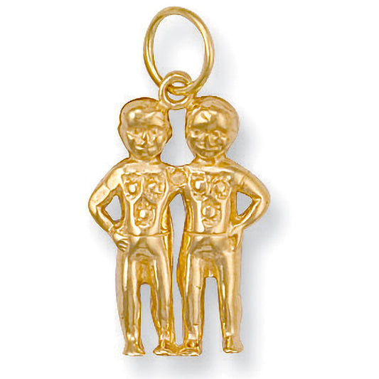 Yellow Gold Gemini  Zodiac Pendant