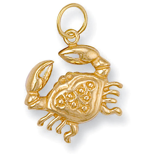 Yellow Gold Cancer Zodiac Pendant