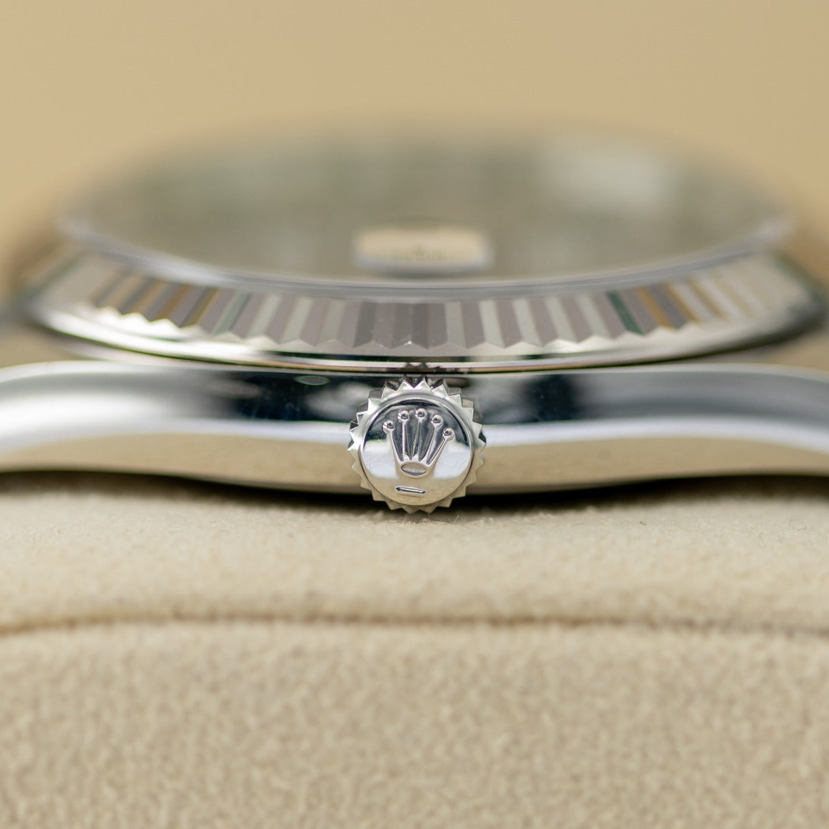 Rolex DateJust 41 126334 Blue Azzurro Dial Oyster Bracelet 2024 Silver Rolex watch with a blue face on a white background